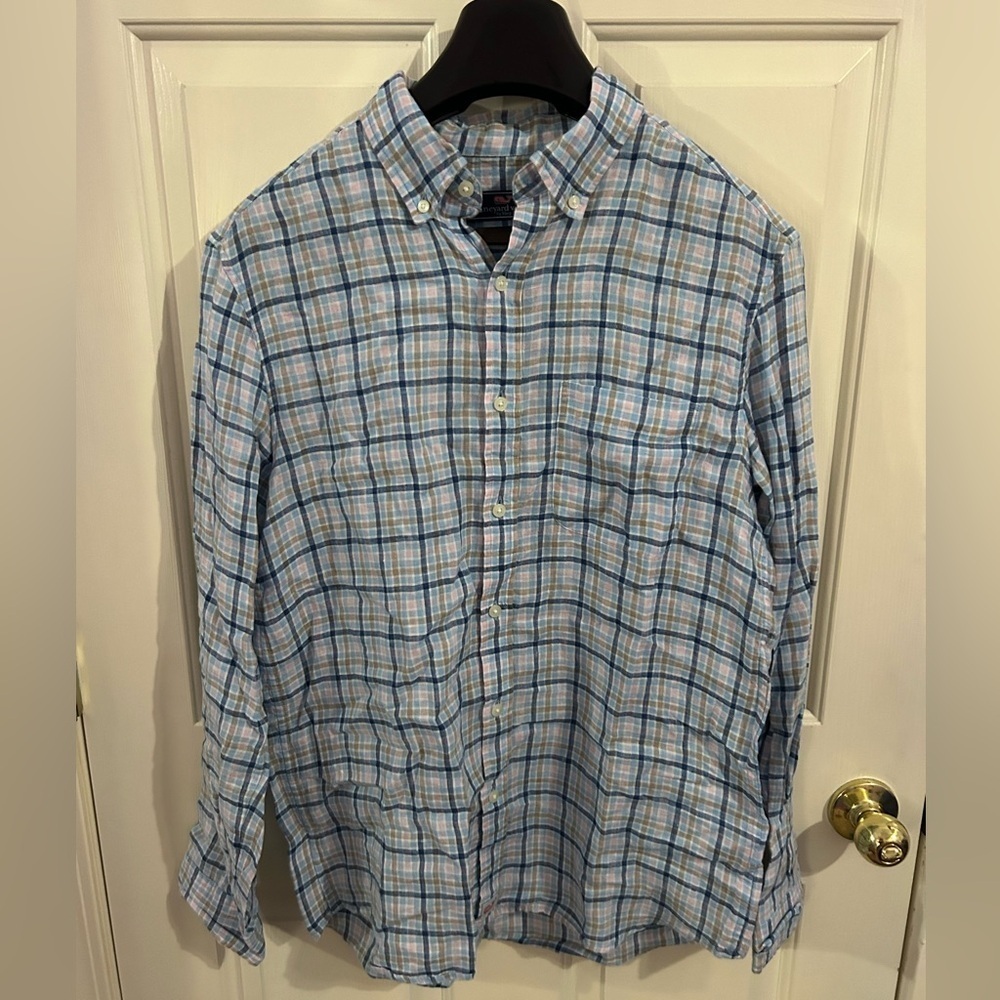 Vineyard Vines Men’s Medium Classic Fit 100% Linen Whale Shirt - Picture 2 of 8
